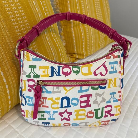 Dooney and Bourke Pebble Leather Small Kiley Hobo Pink Strap Y2K - Picture 4 of 11